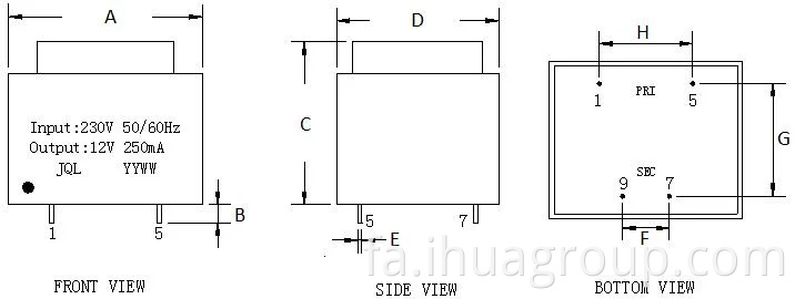 تک فاز 50/60Hz 230V 12V PCB POWER POWER EI با 16 سال تجربه